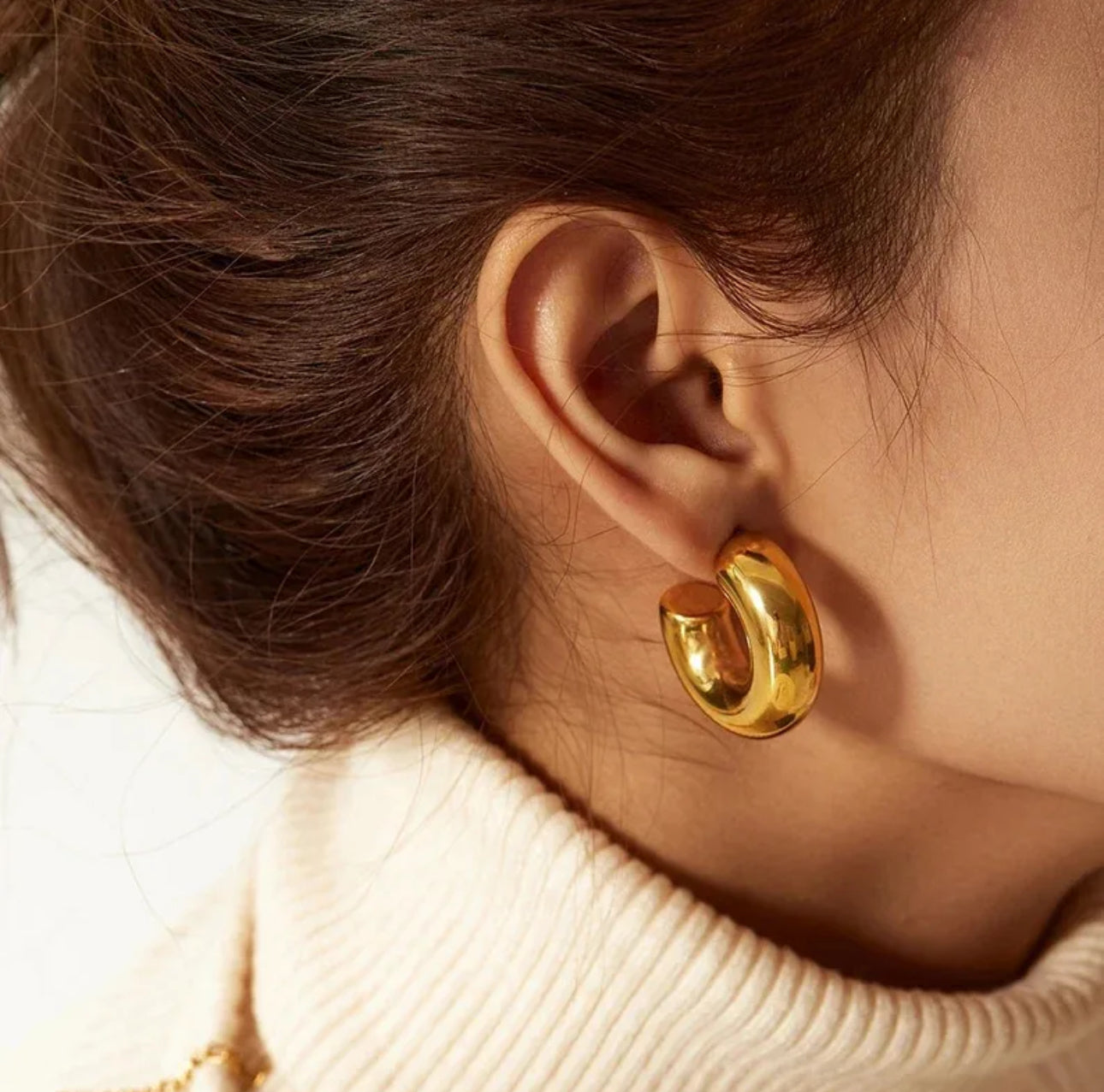 Media Luna chunky Earrings