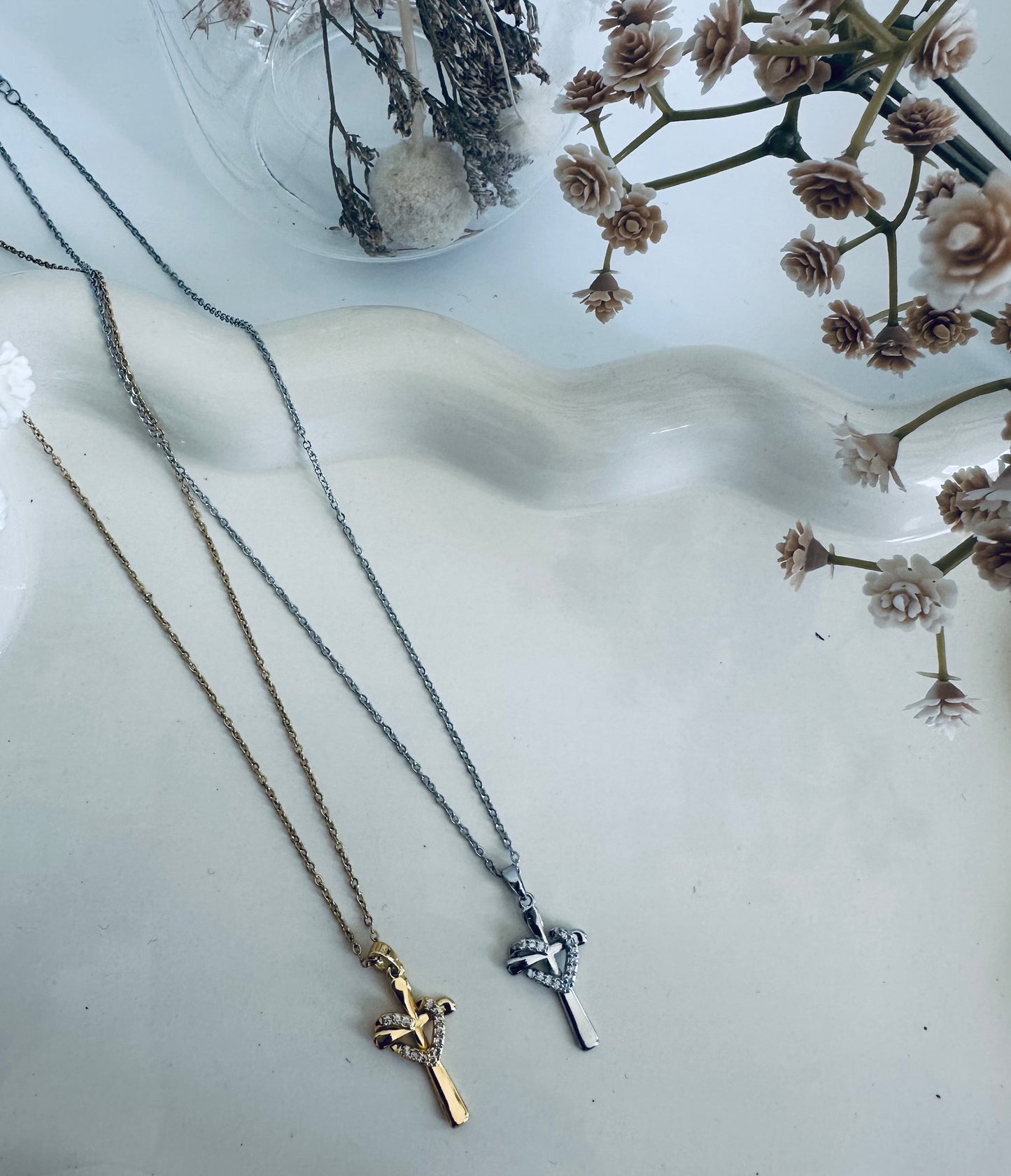 Heart Cross Necklace