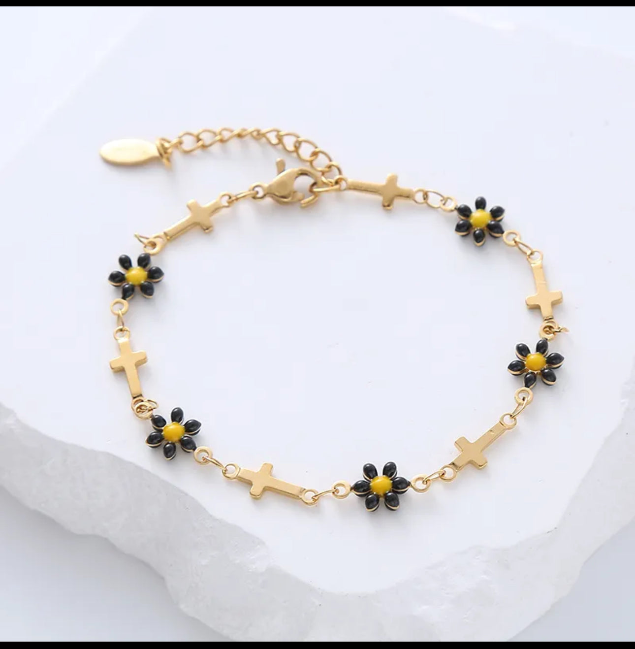 Flowers Cross Bracelet